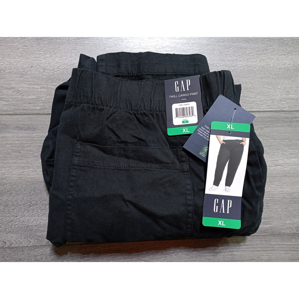 Gap Twill Cargo Pant Adult Womens XL Black Cotton Lyocell Blend 1826419